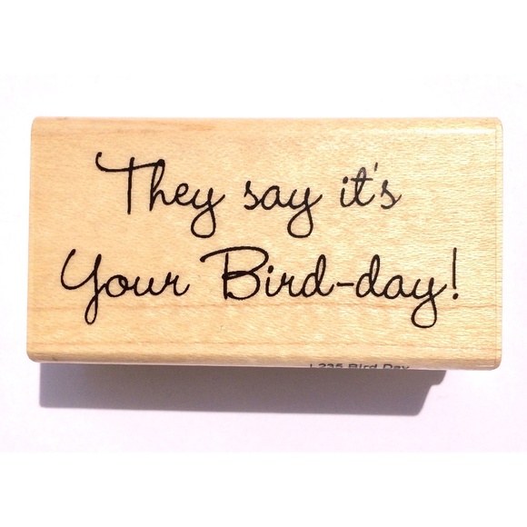 Stampendous rubber stamp birthday Bird Day by Fran Seiford - Picture 1 of 3